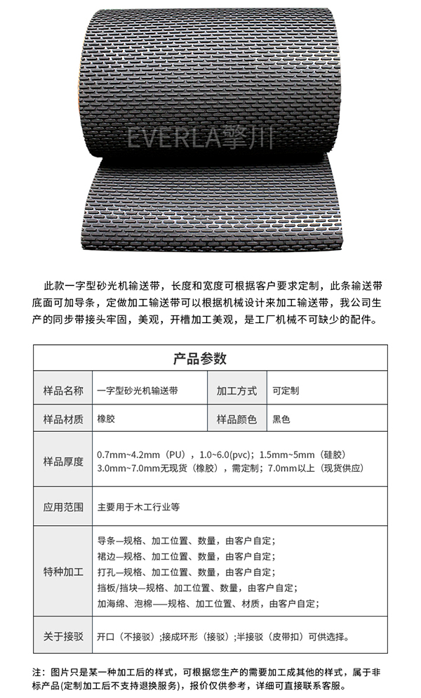 一字型砂光機輸送帶